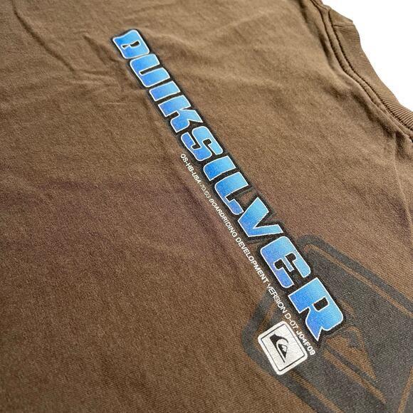 Y2K Quiksilver T Shirt Men XL short sleeve Brown Skate Surf Outdoors Baggy - Picture 7 of 12